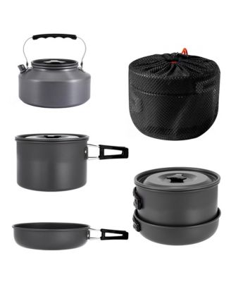 Lightweight Camping Cookware Set 1-2 People Portable Nesting Outdoor Cooking Kit