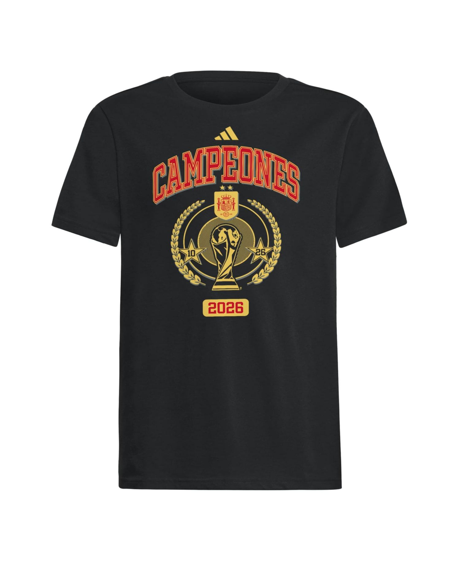 Big Boys and Girls Black Spain National Team 2026 FIFA World Cup Champions Trophy T-Shirt