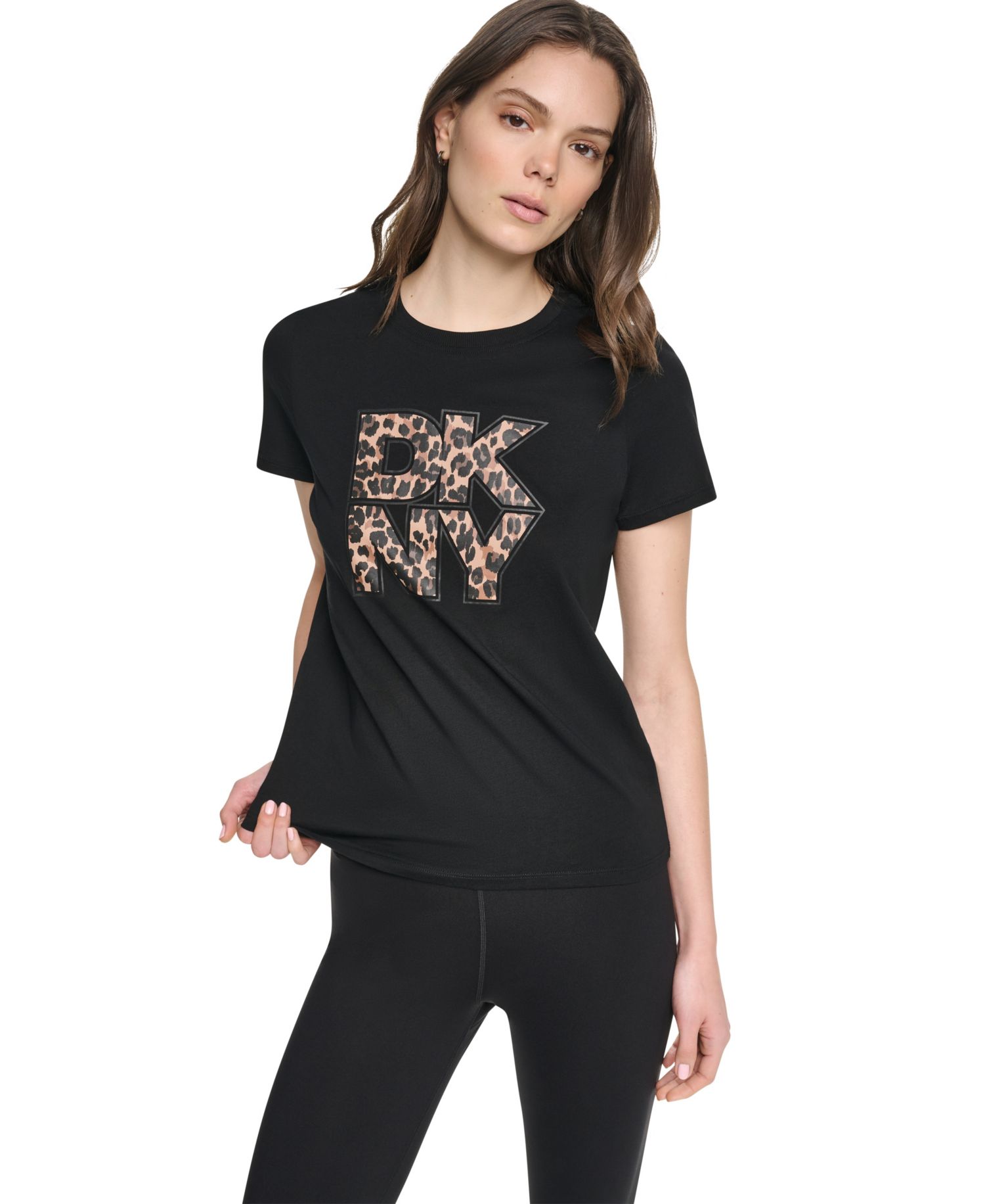 Women's Animal Print Logo Relaxed Fit Short-Sleeve Tee
