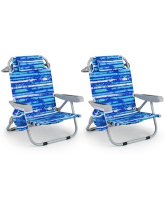 2 Pack Beach Chair Folding Aluminum Camping Lounge outdoor
