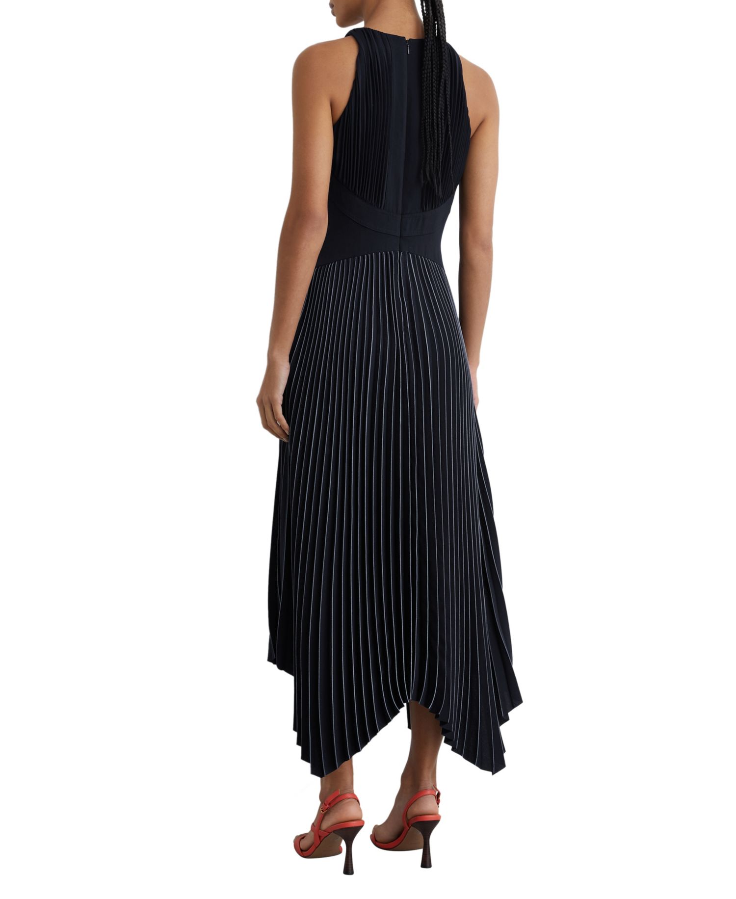 Women's Rachel Pleated High-Neck Midi Dress