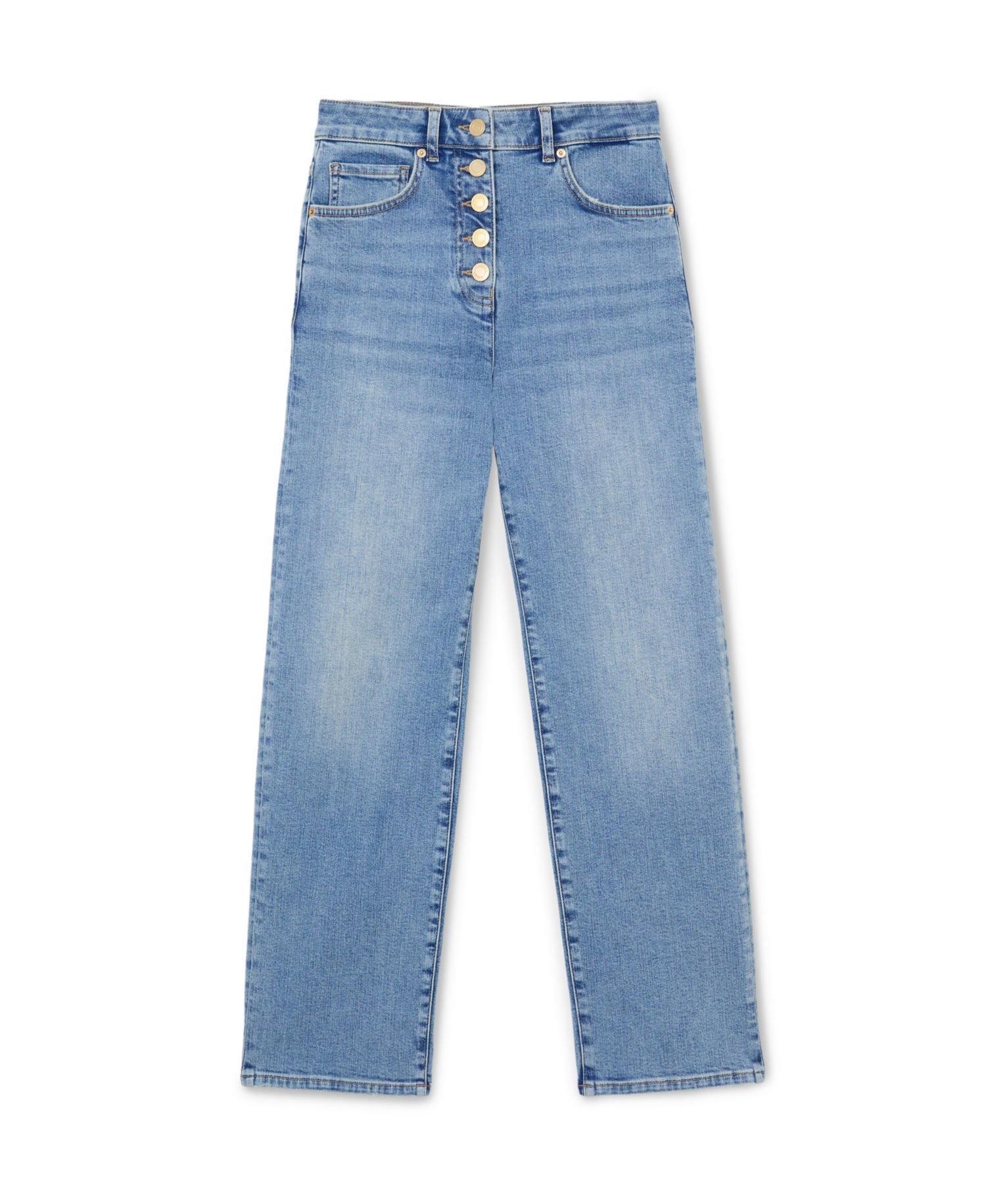 Petite Lana High-Waisted Straight-Leg Cropped Jeans, 25" Inseam