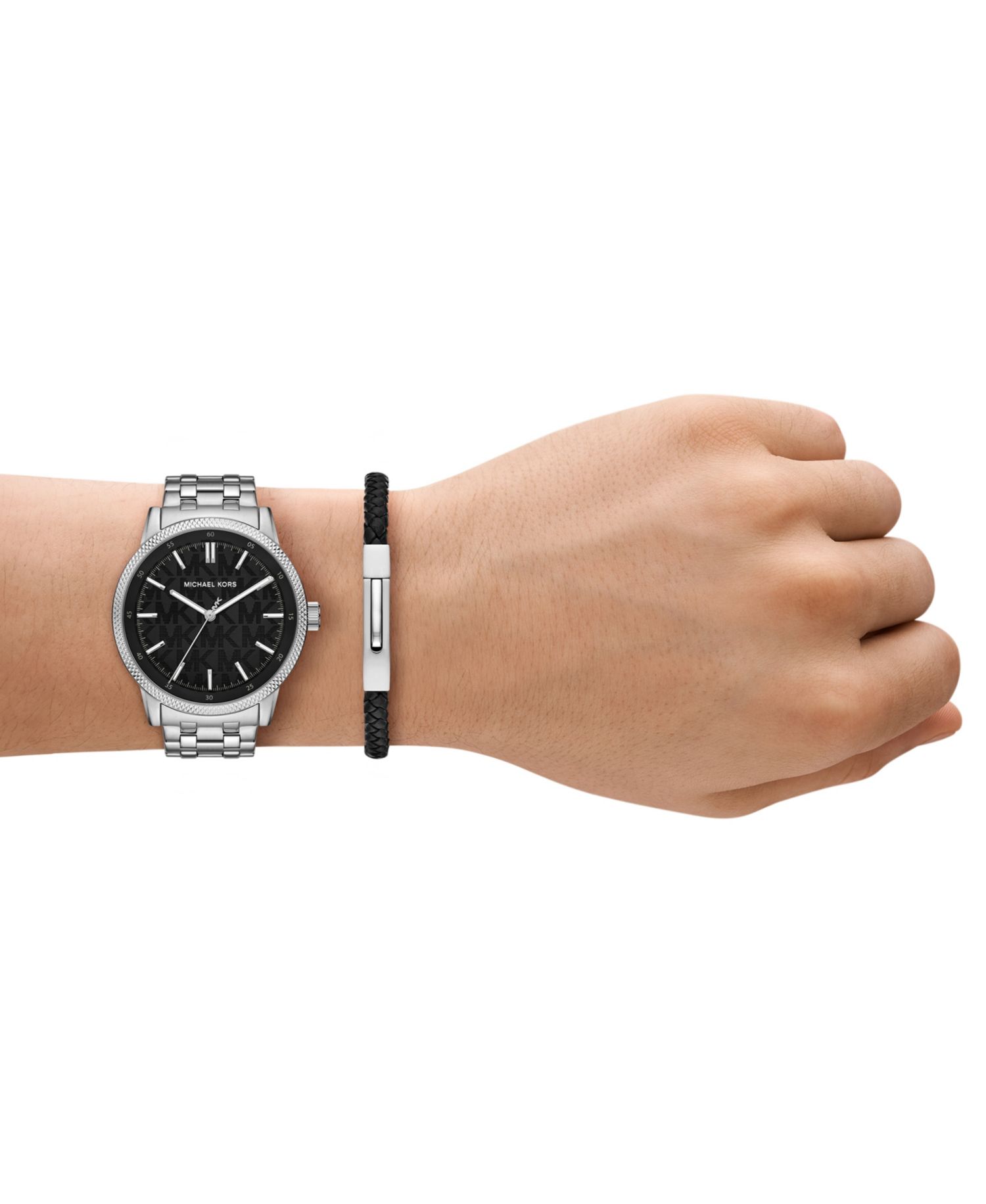 MICHAEL Men's Wolfe Three-Hand Stainless Steel Watch 32mm