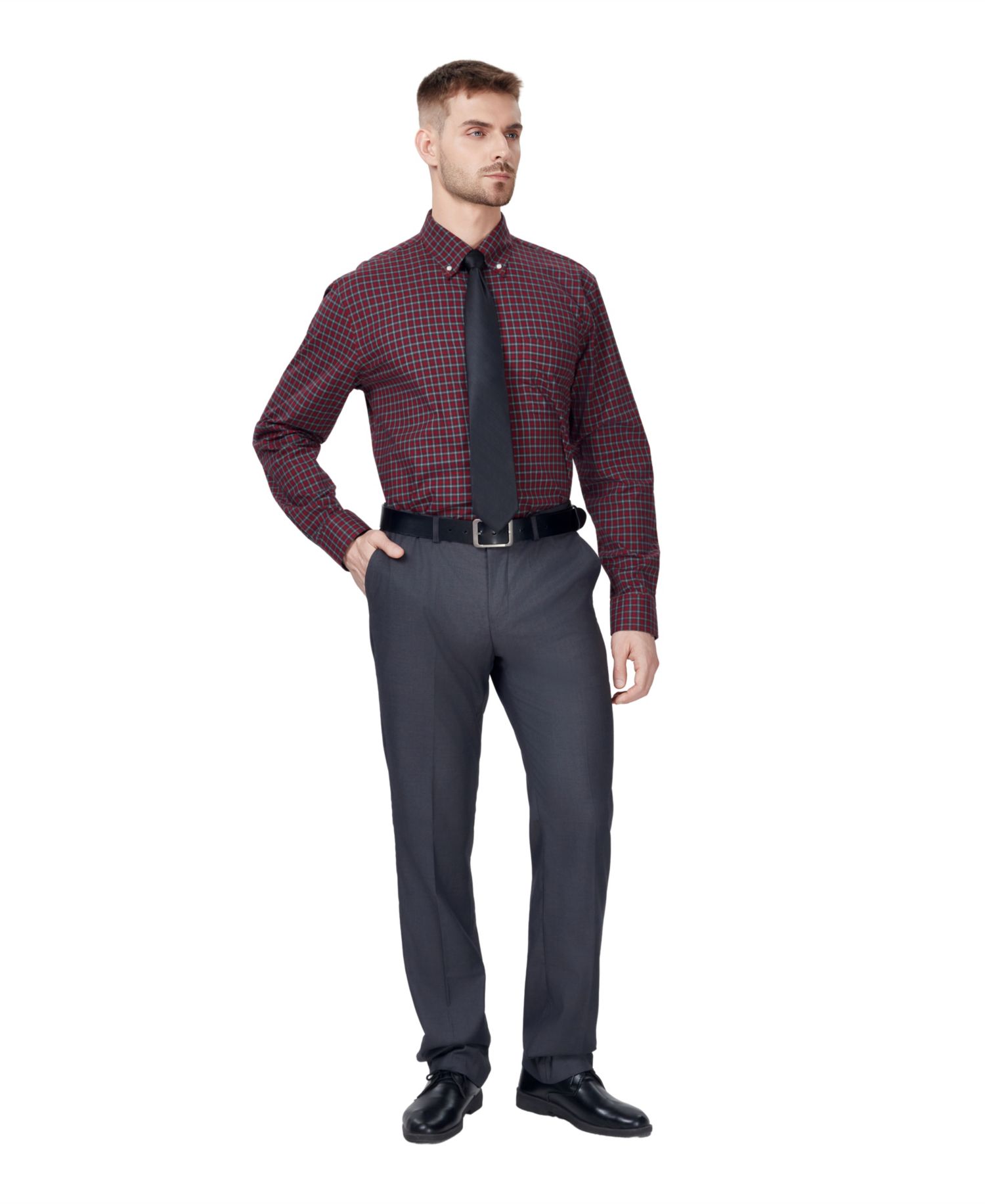 Men's Regular-Fit Plaid Dress Shirt