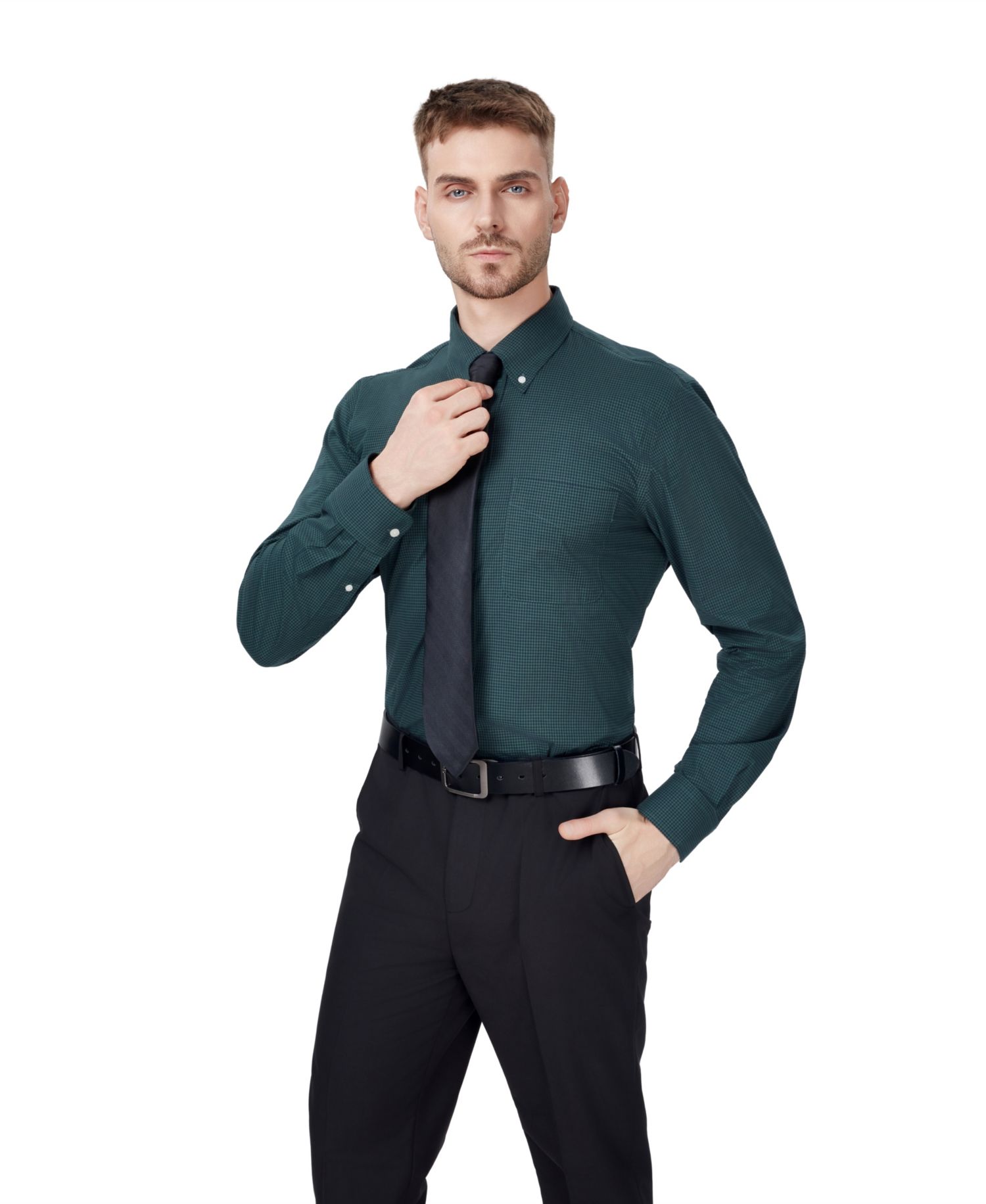 Men's Regular-Fit Gingham Dress Shirt