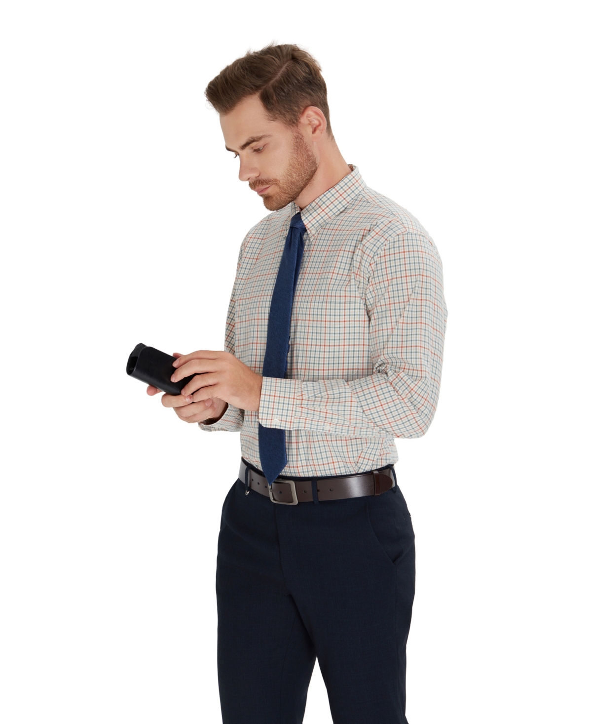 Club Room Men's Regular-Fit Harrington Plaid Dress Shirt