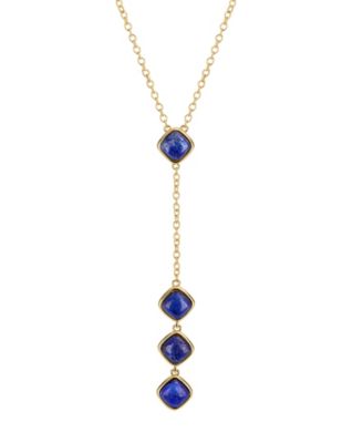 Gold-Plated Lapis Howlite Turquoise Y-Necklace