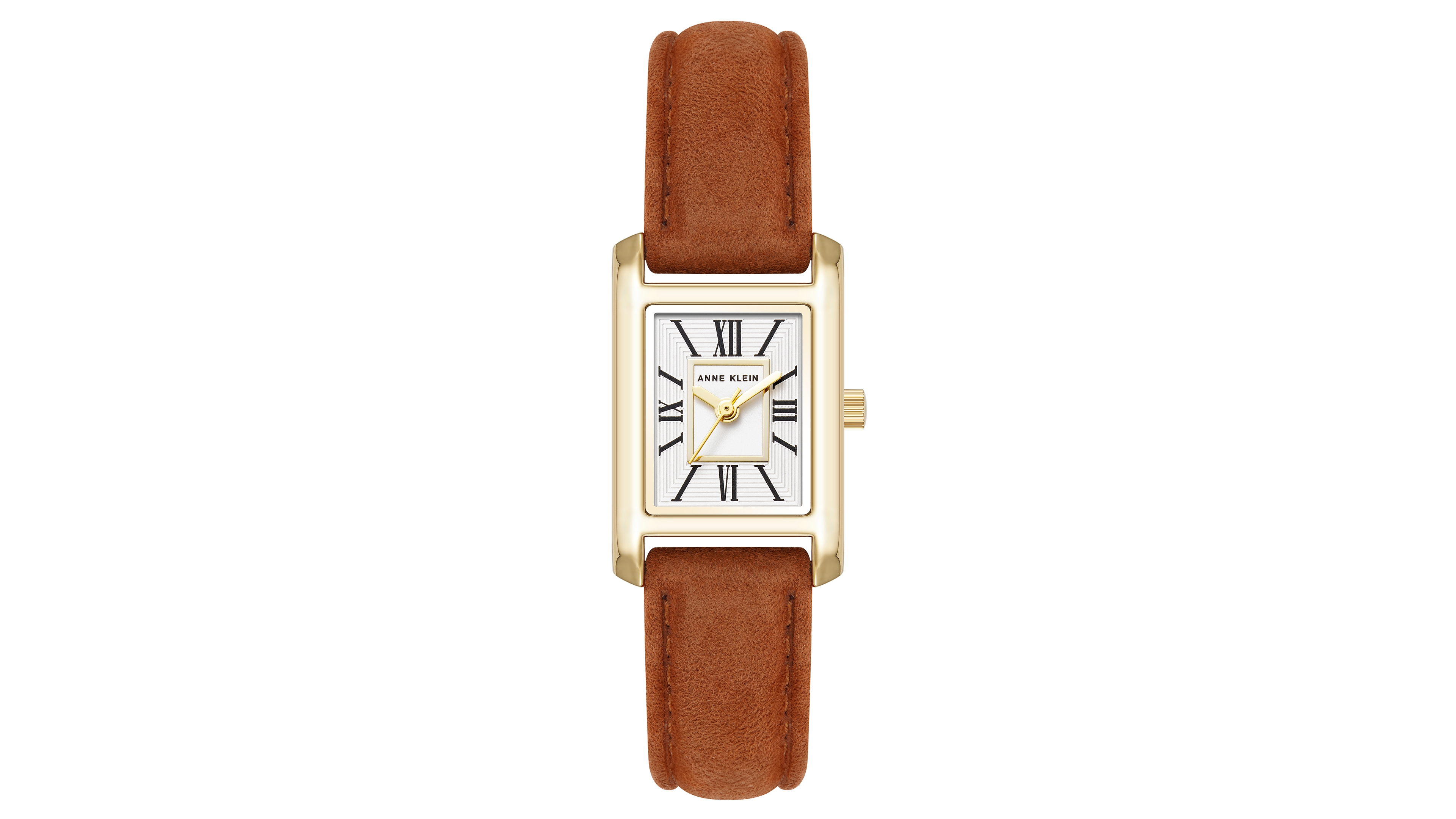 Anne Klein Women's Quartz Rectangle Brown Leather Bracelet Watch 30mm x 20mm