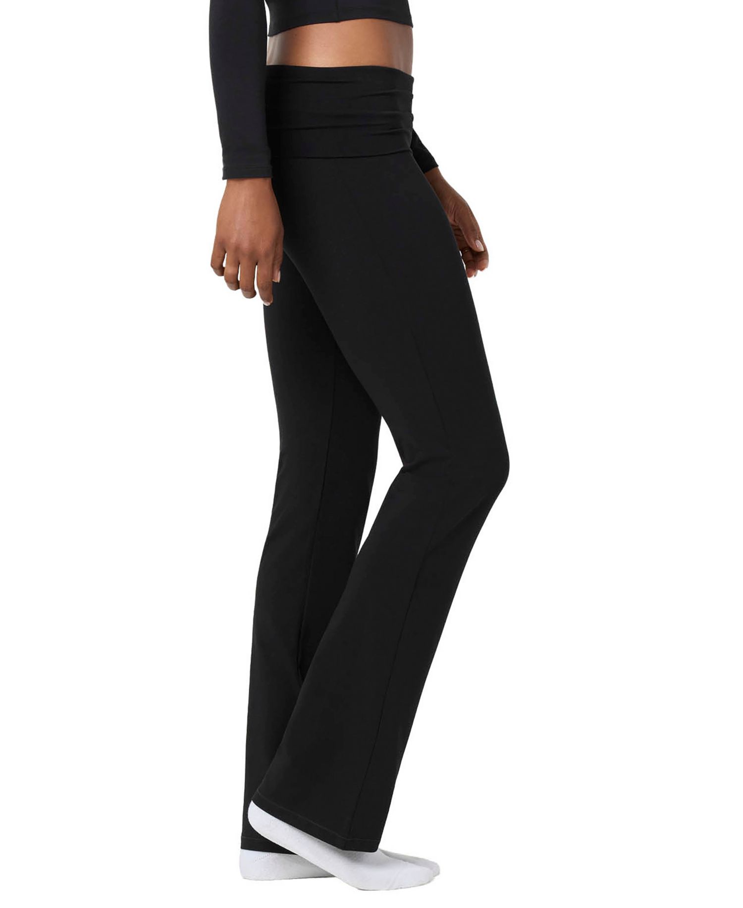 Women's Fold Down Fit & Flare Cotton-Blend Yoga Pants