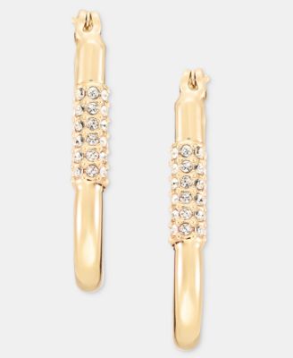Pav&eacute; Carabiner Hoop Earrings 