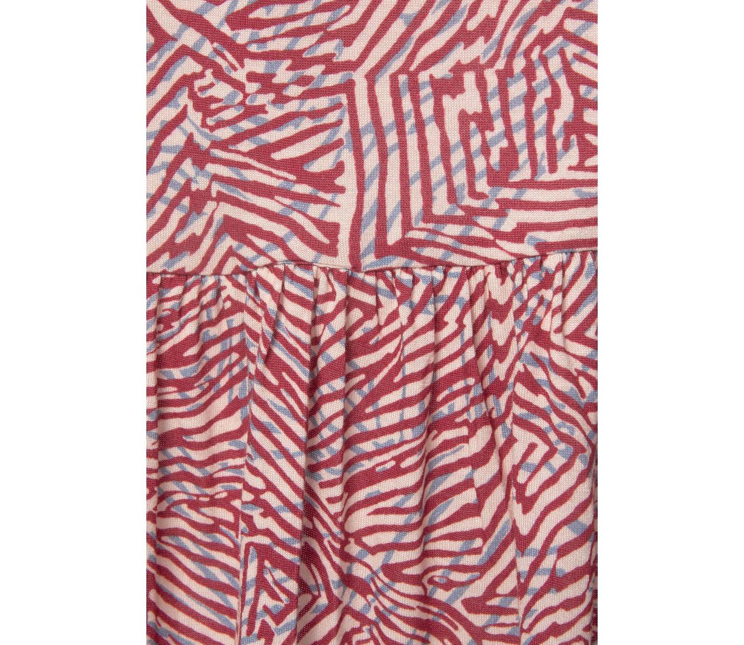 Women's Viscose Printed Back Cut Out A-Line V-Neck Short Dress