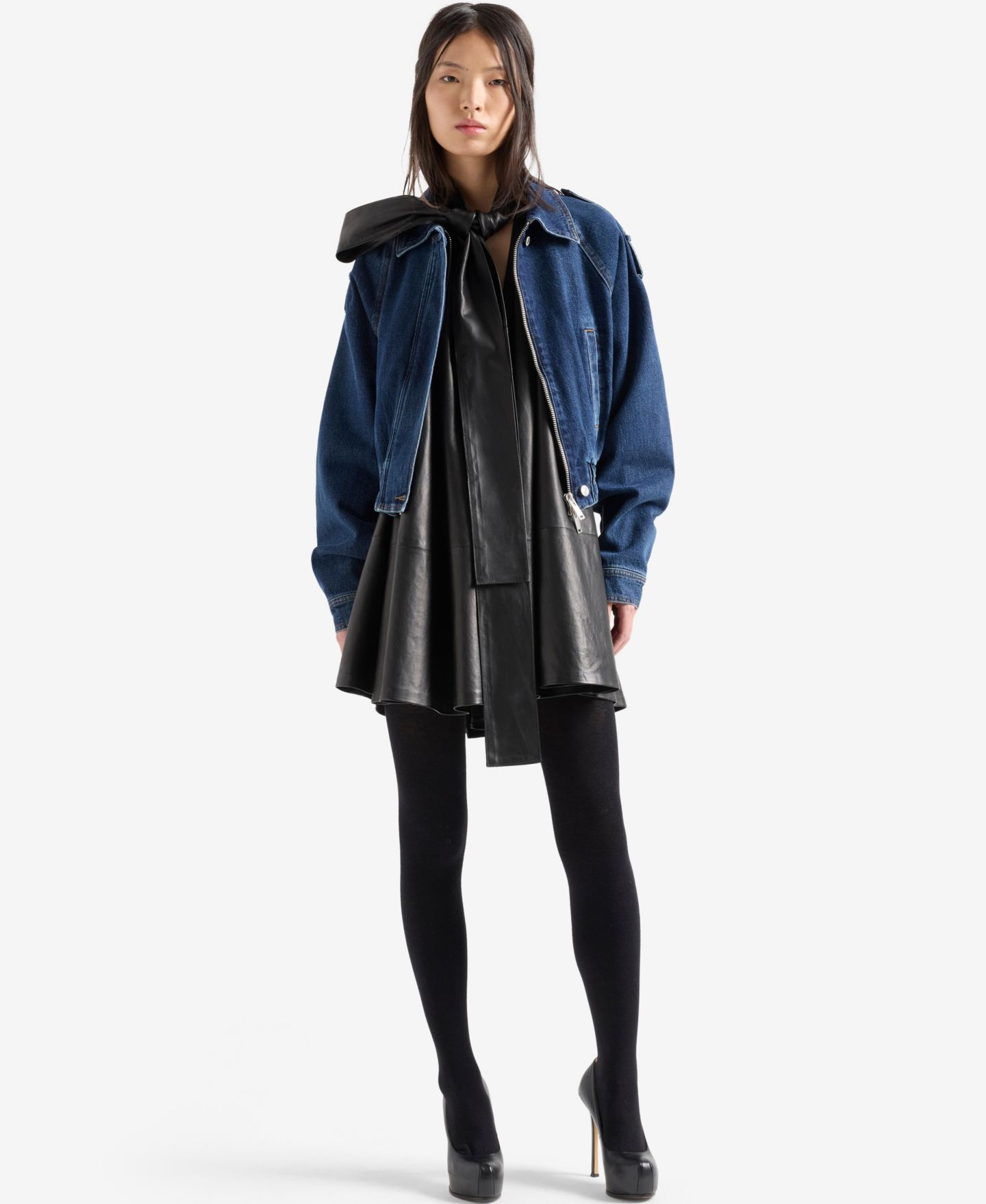 Женская куртка 7 For All Mankind Aviator Relaxed-Fit Zip-Front Short, цвет: Radar — фото 2