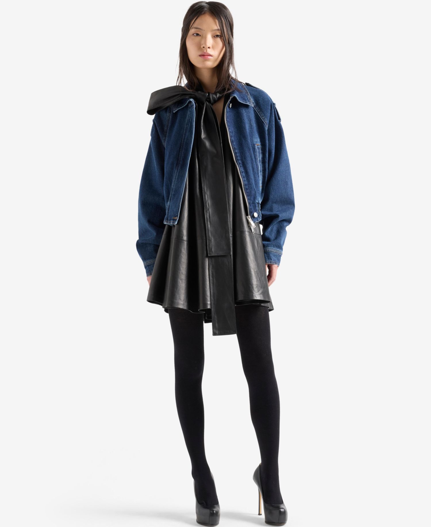 Women's Aviator Relaxed-Fit Zip-Front Short Jacket