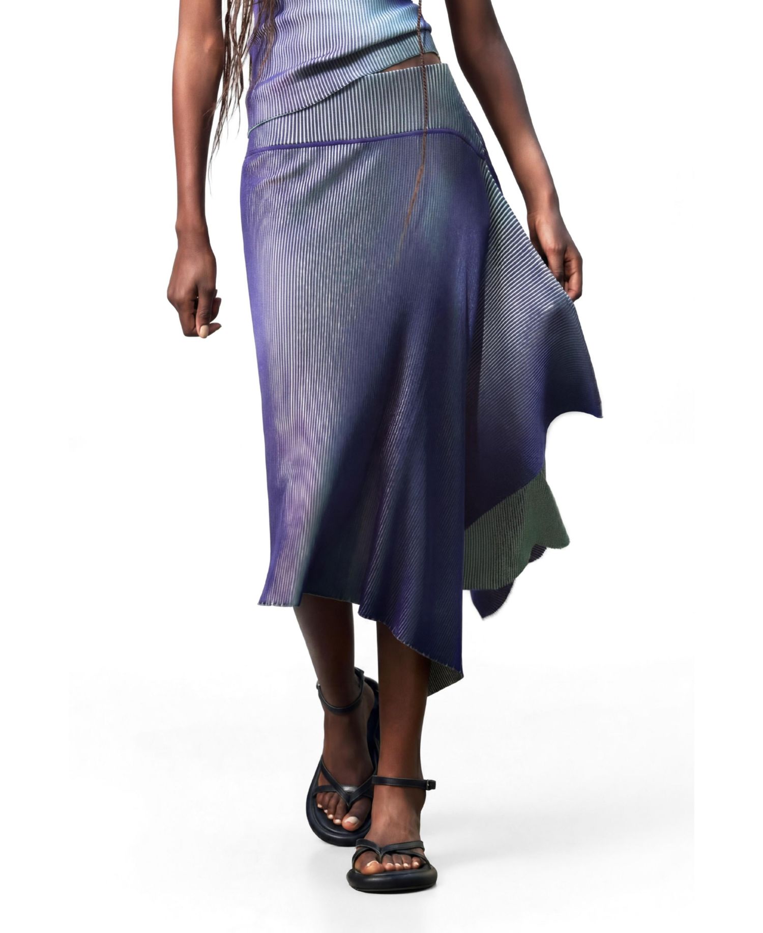 Women's Long iridescent knit skirt