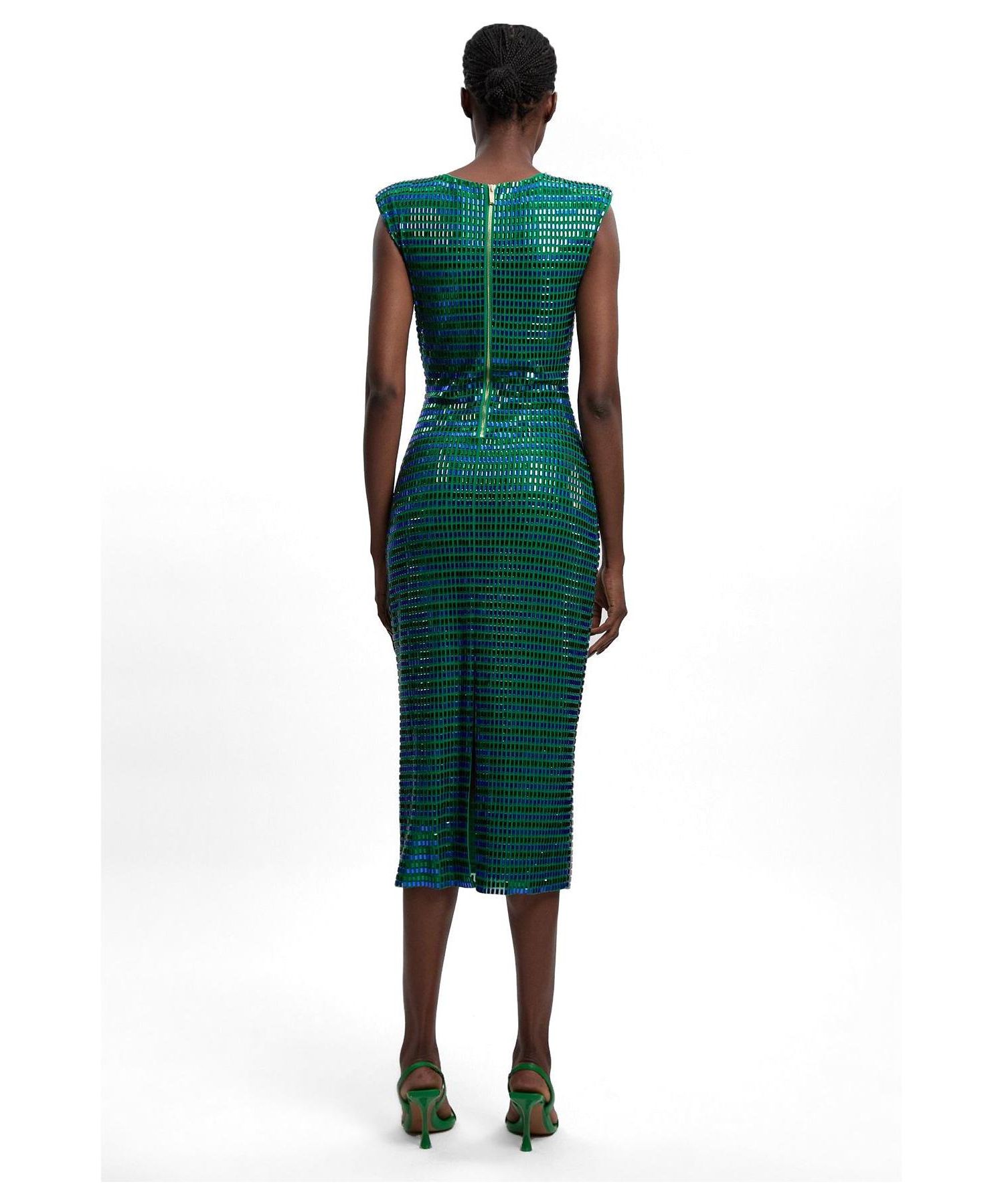 Women's Plunge V-Neck Sleeveless Midi Dress