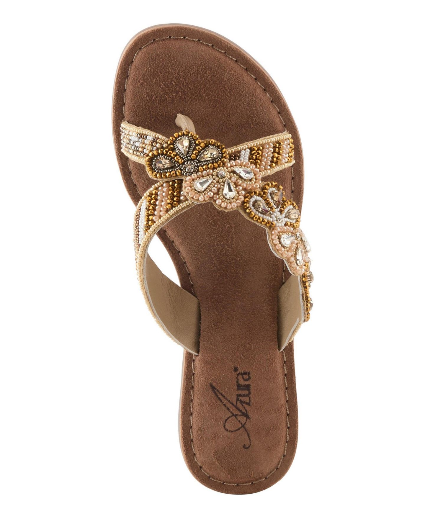 Женские сандалии Azura Sweetums Flat Sandal with Suede Upper, цвет: Бежевый разноцветный — фото 3