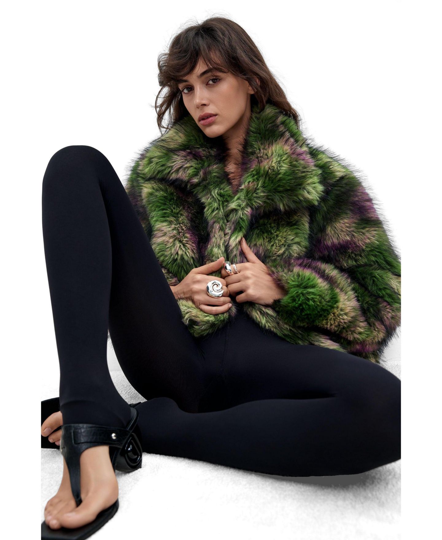 Женская куртка Desigual Synthetic Fur Coat Lacroix, цвет: Зелёный — фото 6