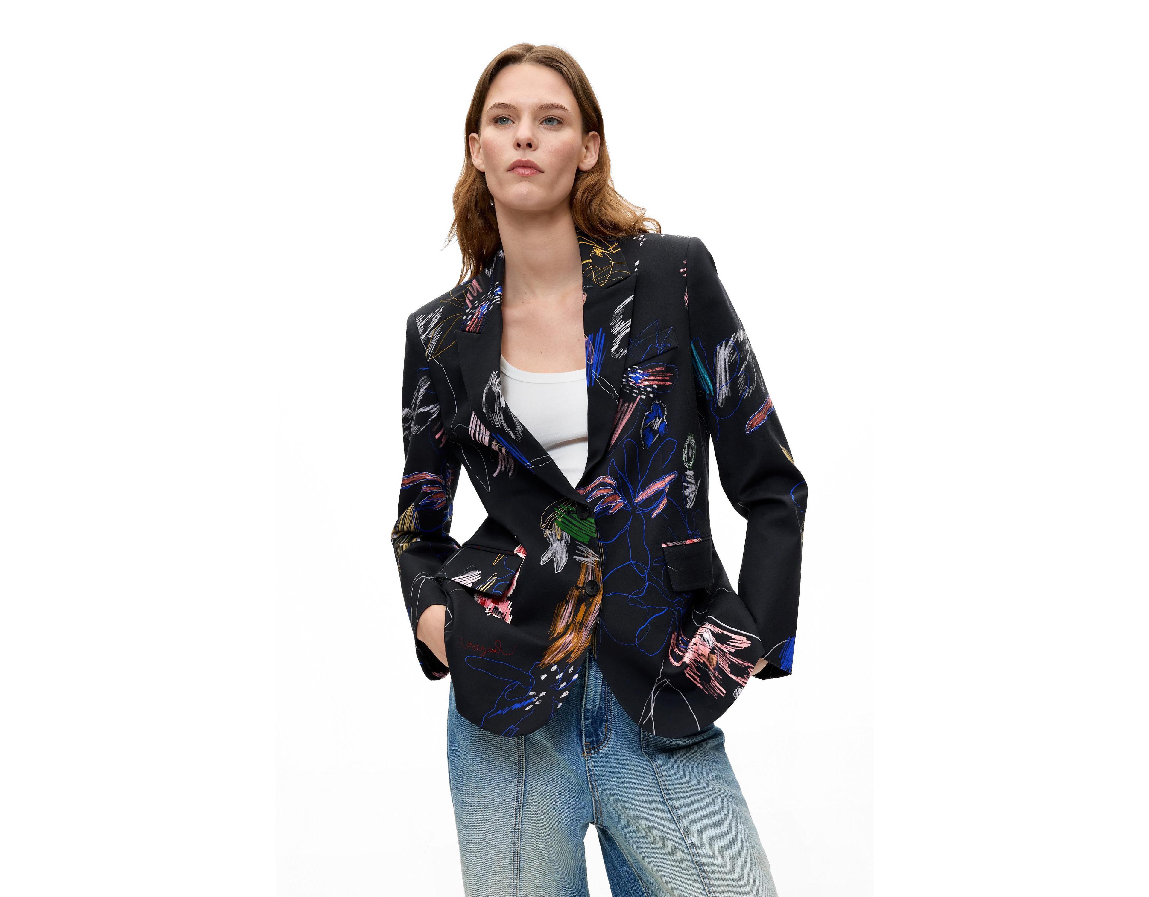 Desigual Women's Floral Print Blazer