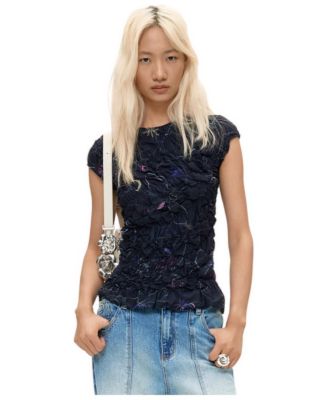 Women's Floral-Knit T-Shirt