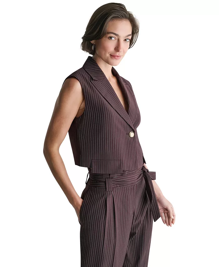 Women's Cropped Peak-Lapel One-Button Blazer - thumbnail 3
