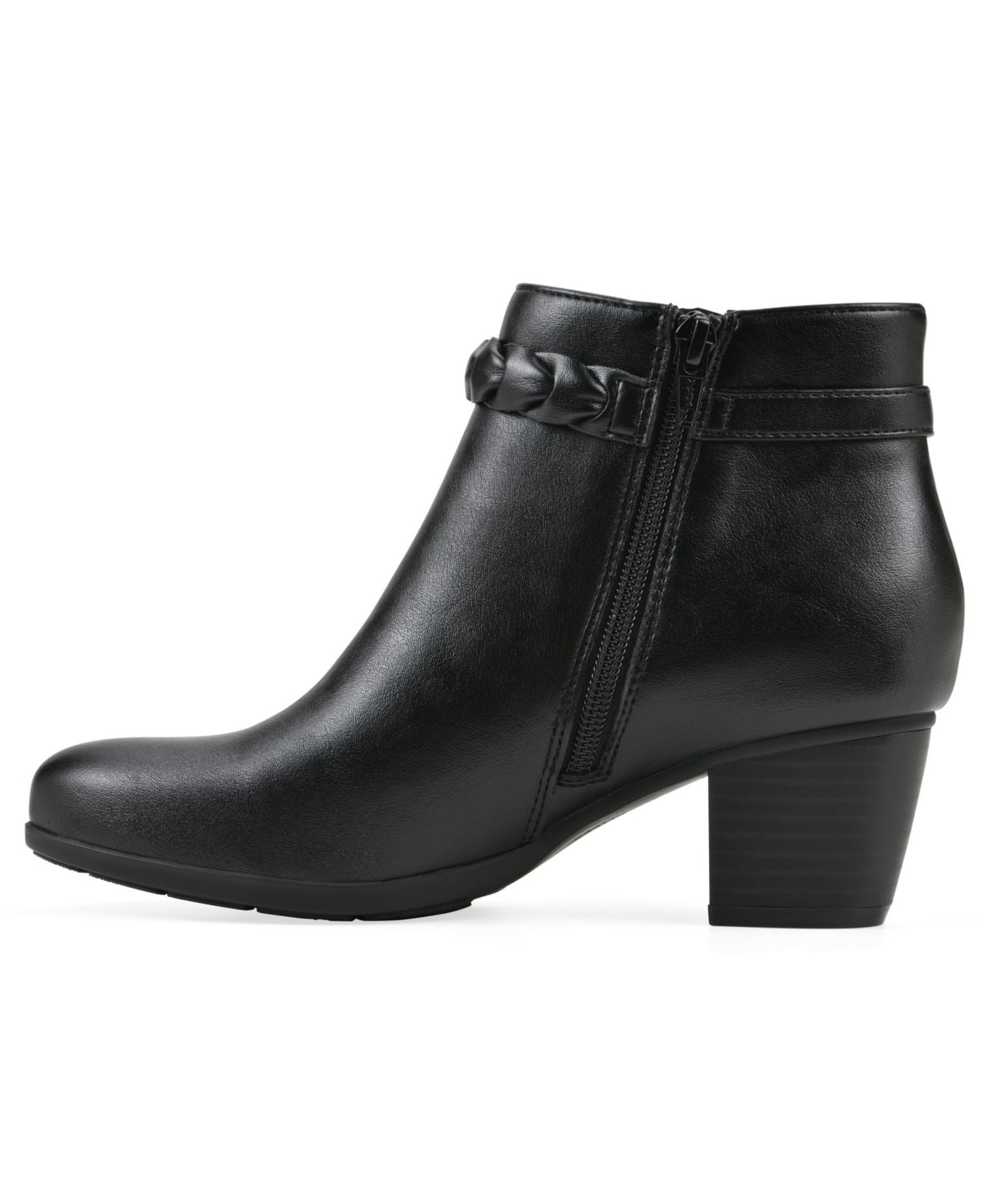 Женские ботинки Cliffs by White Mountain Anslie Ankle Booties, цвет: Чёрный гладкий — фото 7