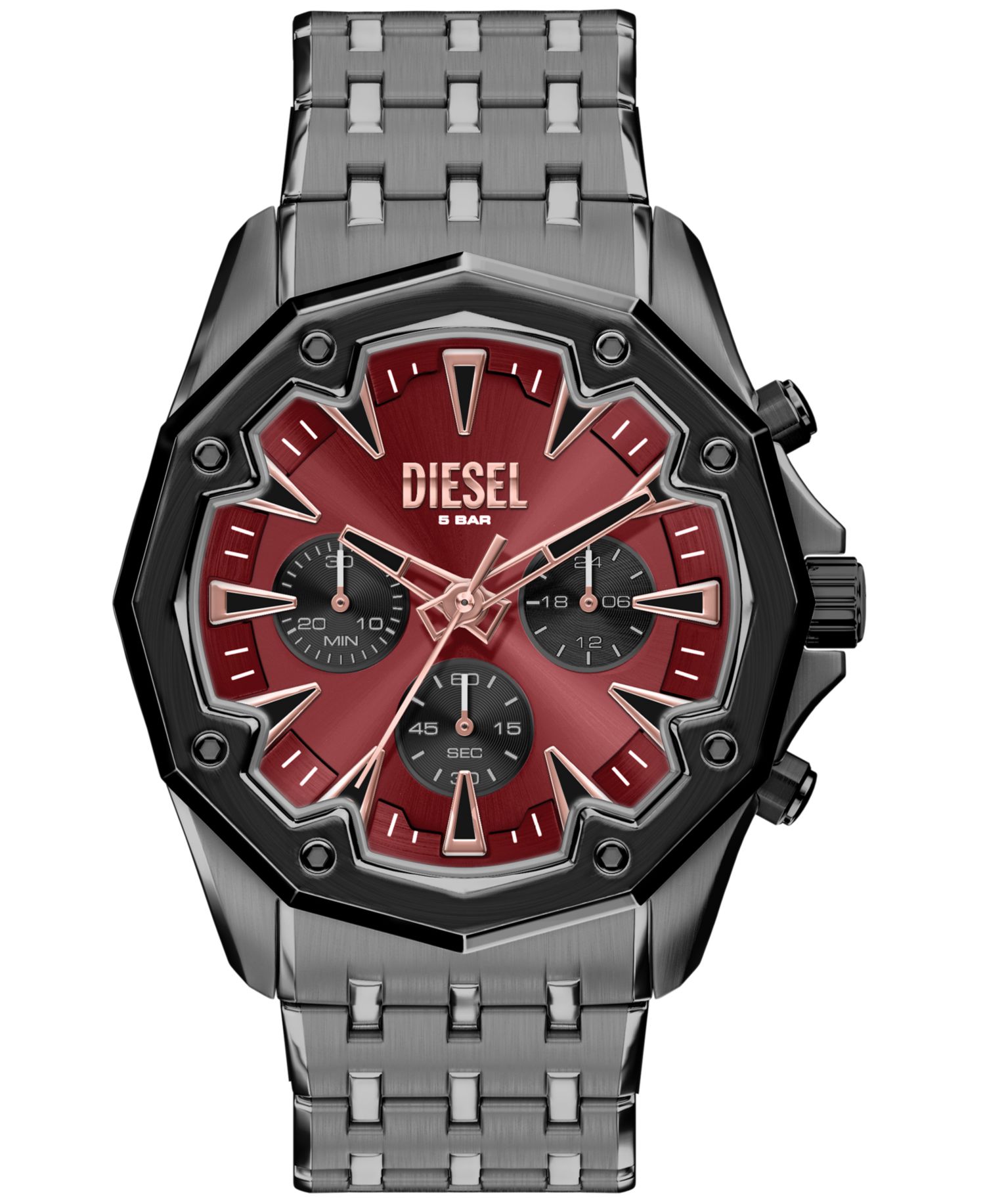 Men's Stinger Quartz Chronograph Gunmetal Stainless Steel Watch 46mm