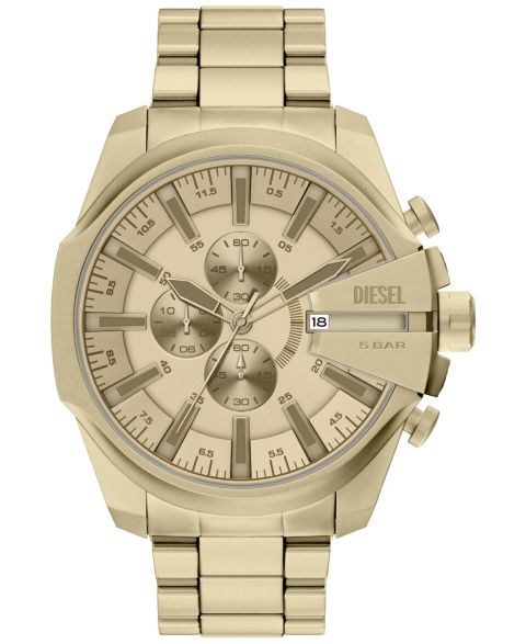 Мужские часы Diesel Mega Chief Slim Quartz Chronograph Gold Stainless Steel Watch 48mm