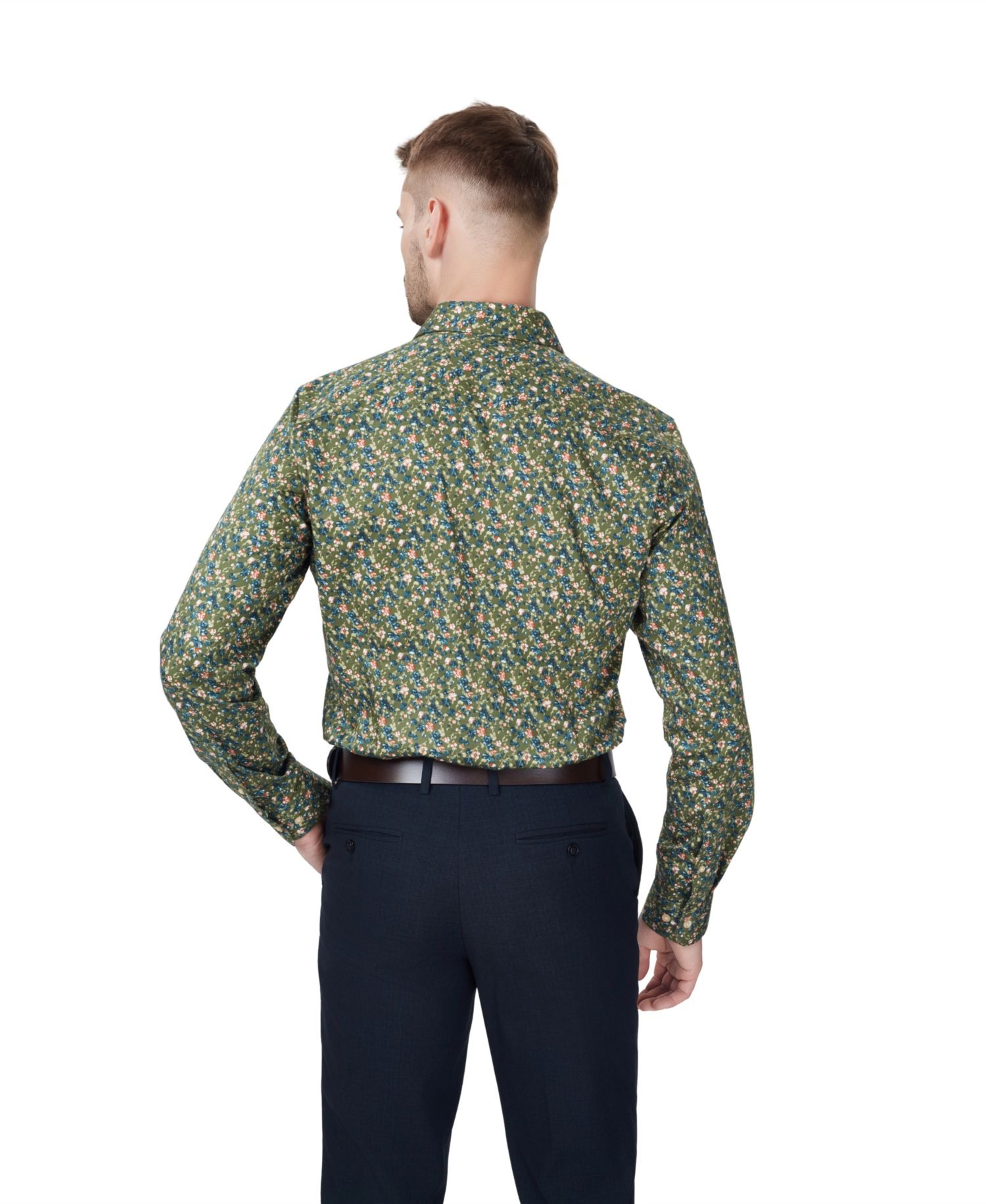 Men's Slim-Fit Floral Dress Shirt