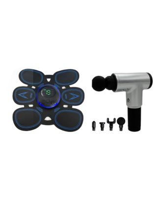 Core Sculpt and Total Body Recovery Bundle Rechargeable Abdominal Muscle Toner and 6 Speed Deep Tissue Massage Gun