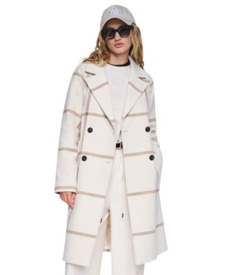 Women's Double-Breasted Belted Notch Collar Coat