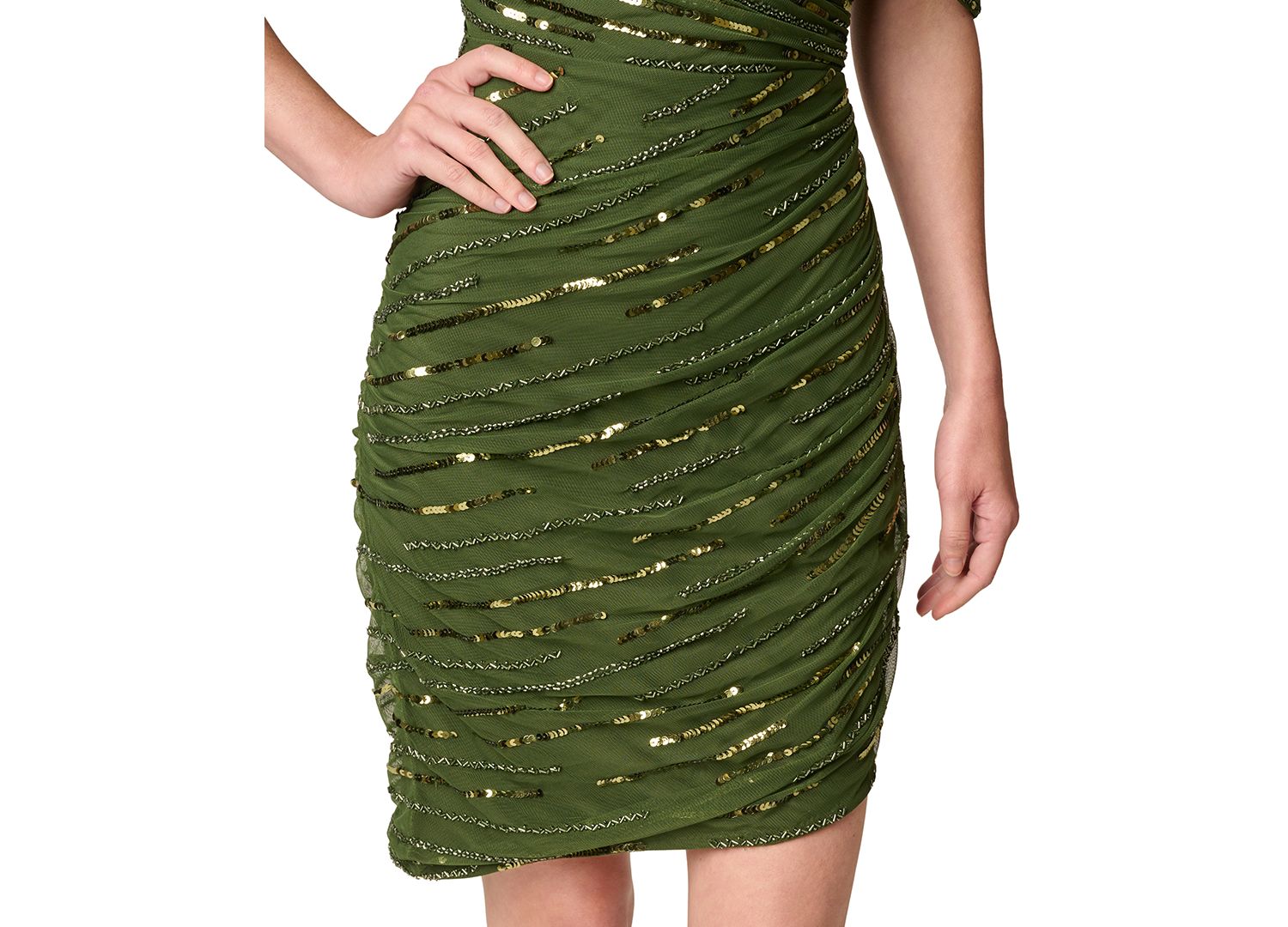 Women's Off-the-Shoulder Beaded Sleeveless Dress