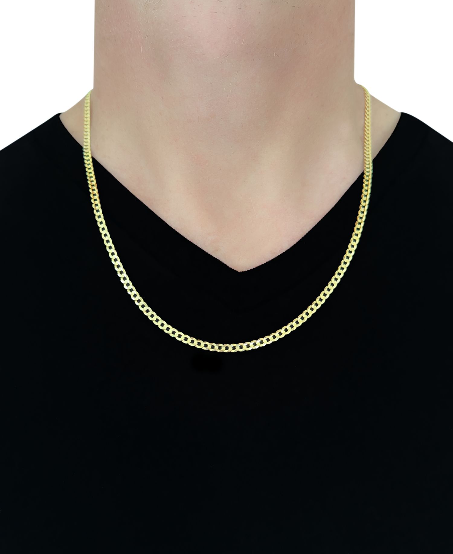 Solid Curb Chain 20" Necklace (3.5mm) in 10k Yellow Gold