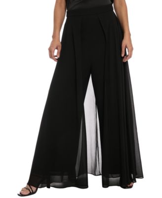 Women's Wide-Leg Chiffon Overlay Pants