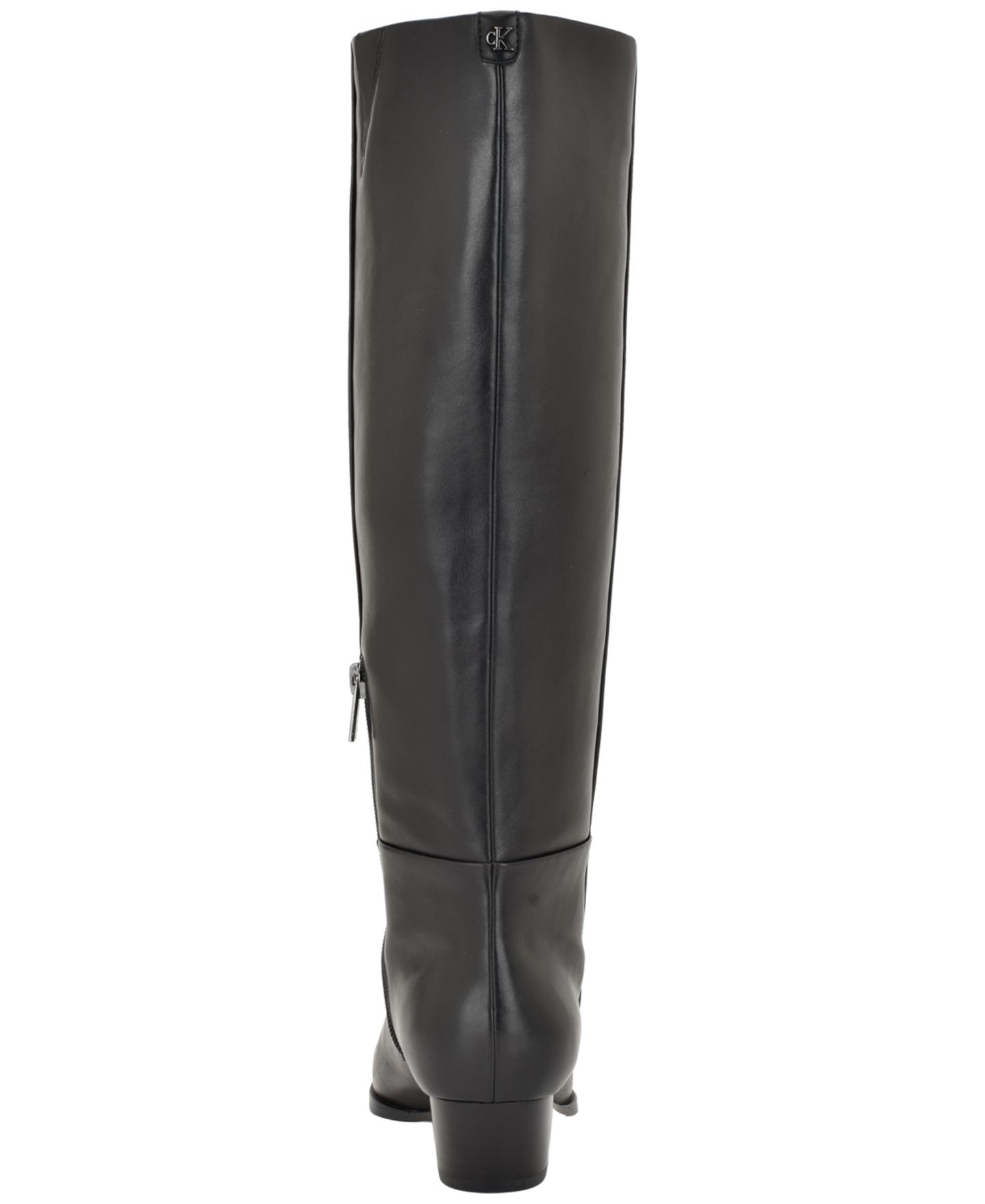 Женские ботинки Calvin Klein Varcey Tall Leather Block Heel, цвет: Чёрный кожаный — фото 3