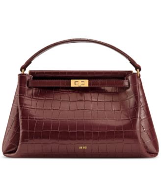 Carmen Embossed Pattern Small Top Handle Satchel Handbag