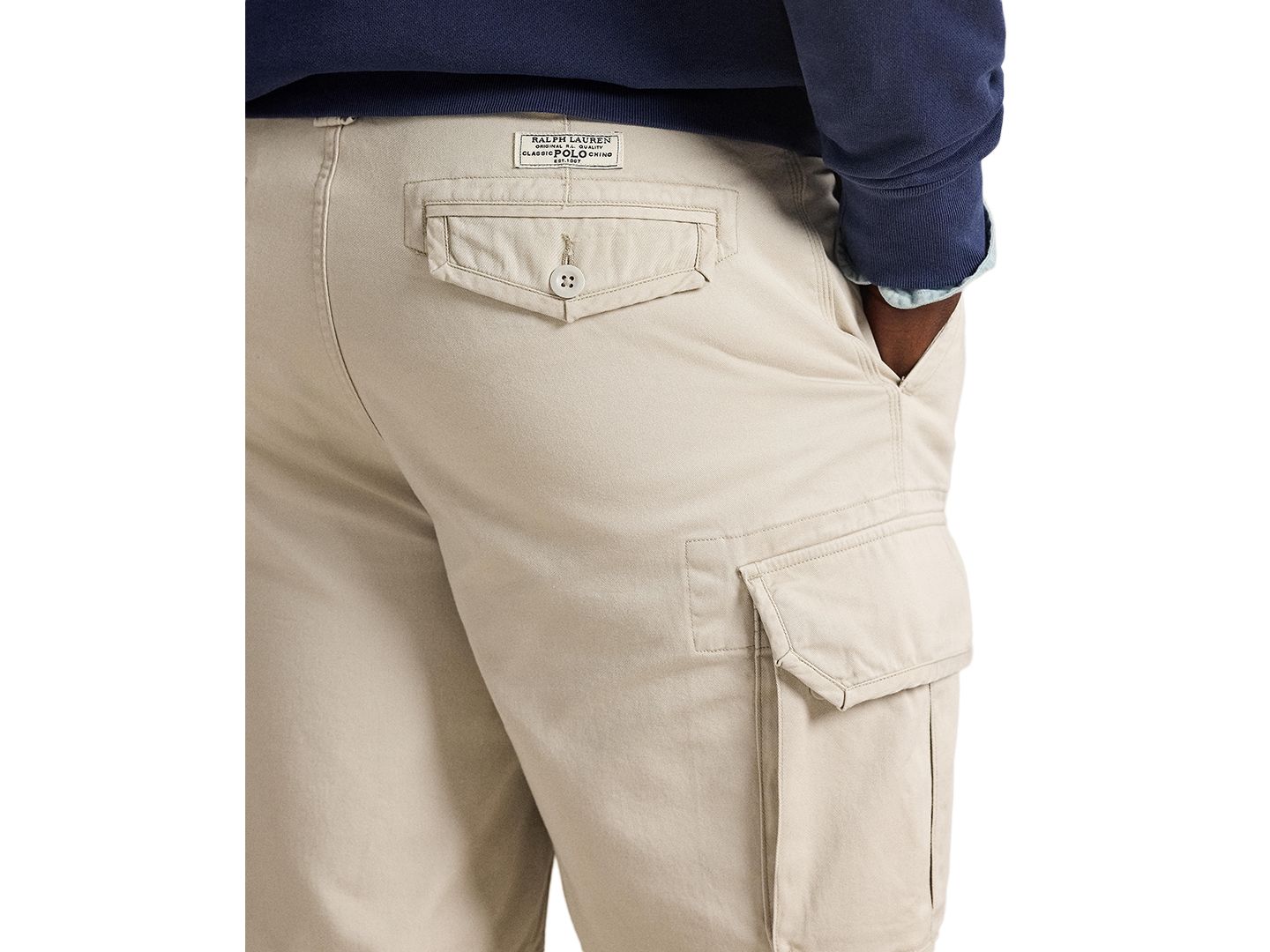 Мужские шорты Polo Ralph Lauren Big & Tall Gellar Classic-Fit Twill Cargo, цвет: Серо-бежевый — фото 3