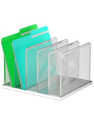 Heavy Duty Steel Mesh Desk File Organizer Compartments Desktop Sorter for Home Office Classroom