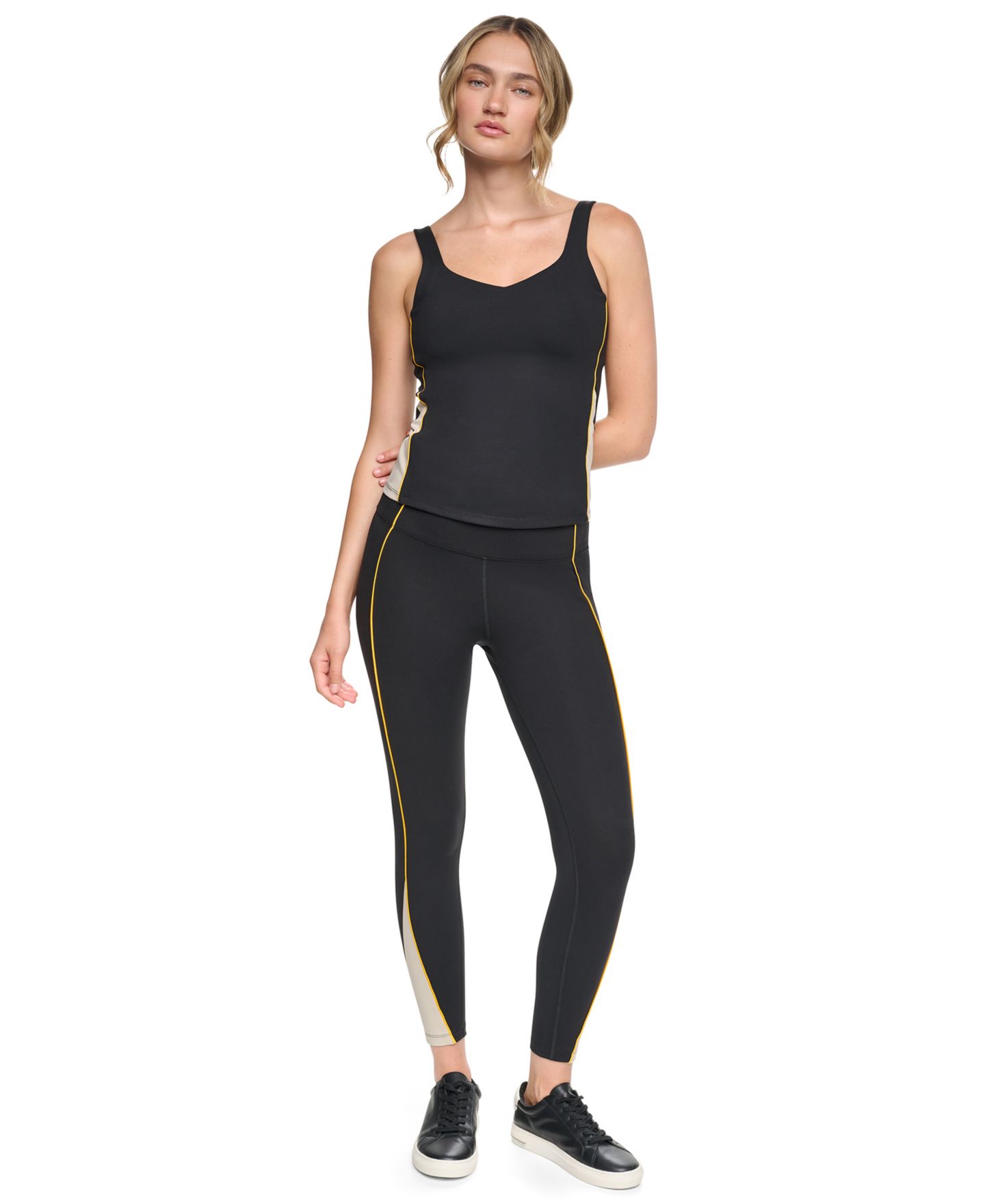 Бра Colorblock, V-образный вырез — DKNY Sport, цвет: Чёрный / Галечный — фото 2