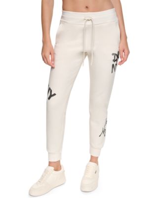 Women's Graffiti Logo Mid-Rise Rib Waist Cuffed Joggers