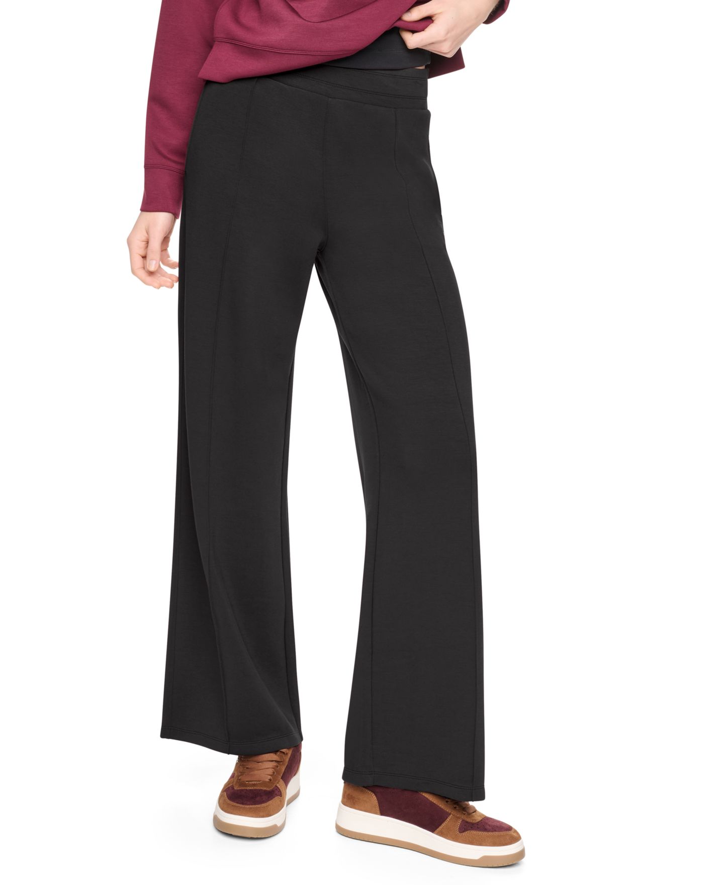 Женские брюки DKNY Sport High-Rise Wide-Leg Pants with Pintucks, цвет: Чёрный — фото 5