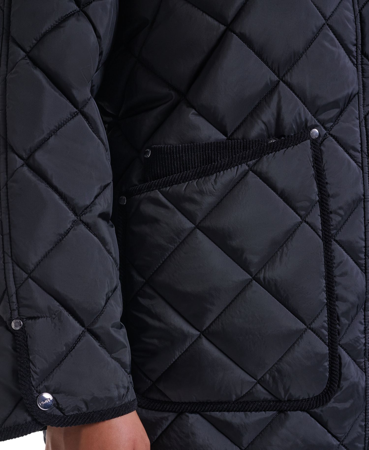 Plus Size Quilted Hooded Corduroy Collar Coat