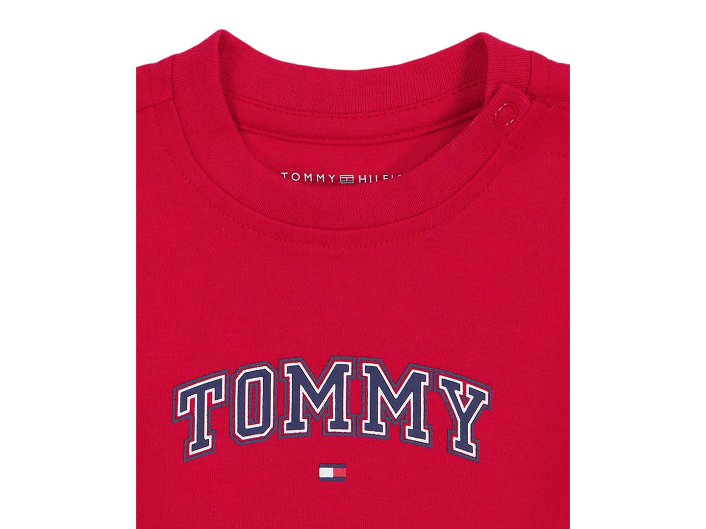 Детский комплект Tommy Hilfiger для мальчиков 2T-5T: бейсбольная куртка, футболка и брюки, цвет: Тёмно-синий / Красный — фото 6