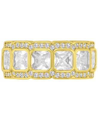 14k Gold-Plated Crystal Eternity Band Ring