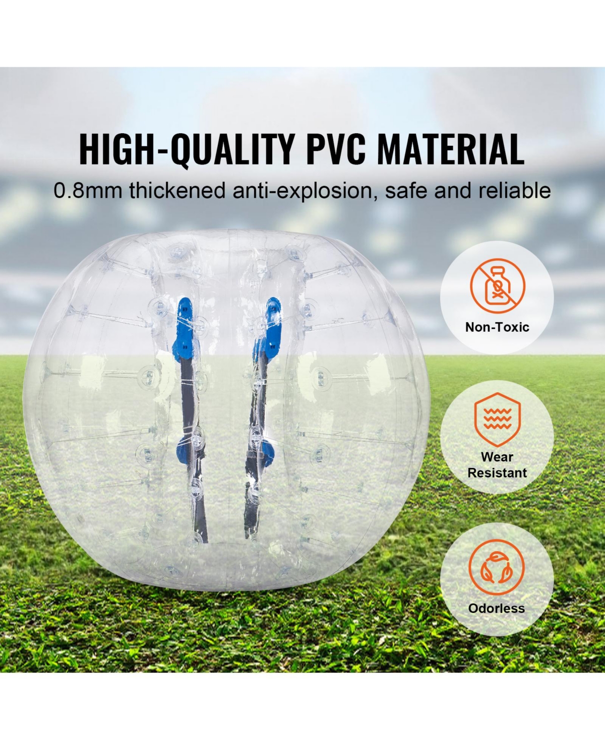 Vevor Inflatable Bumper Ball 1-Pack Pvc Sumo Zorb Ball for Teen and Adult