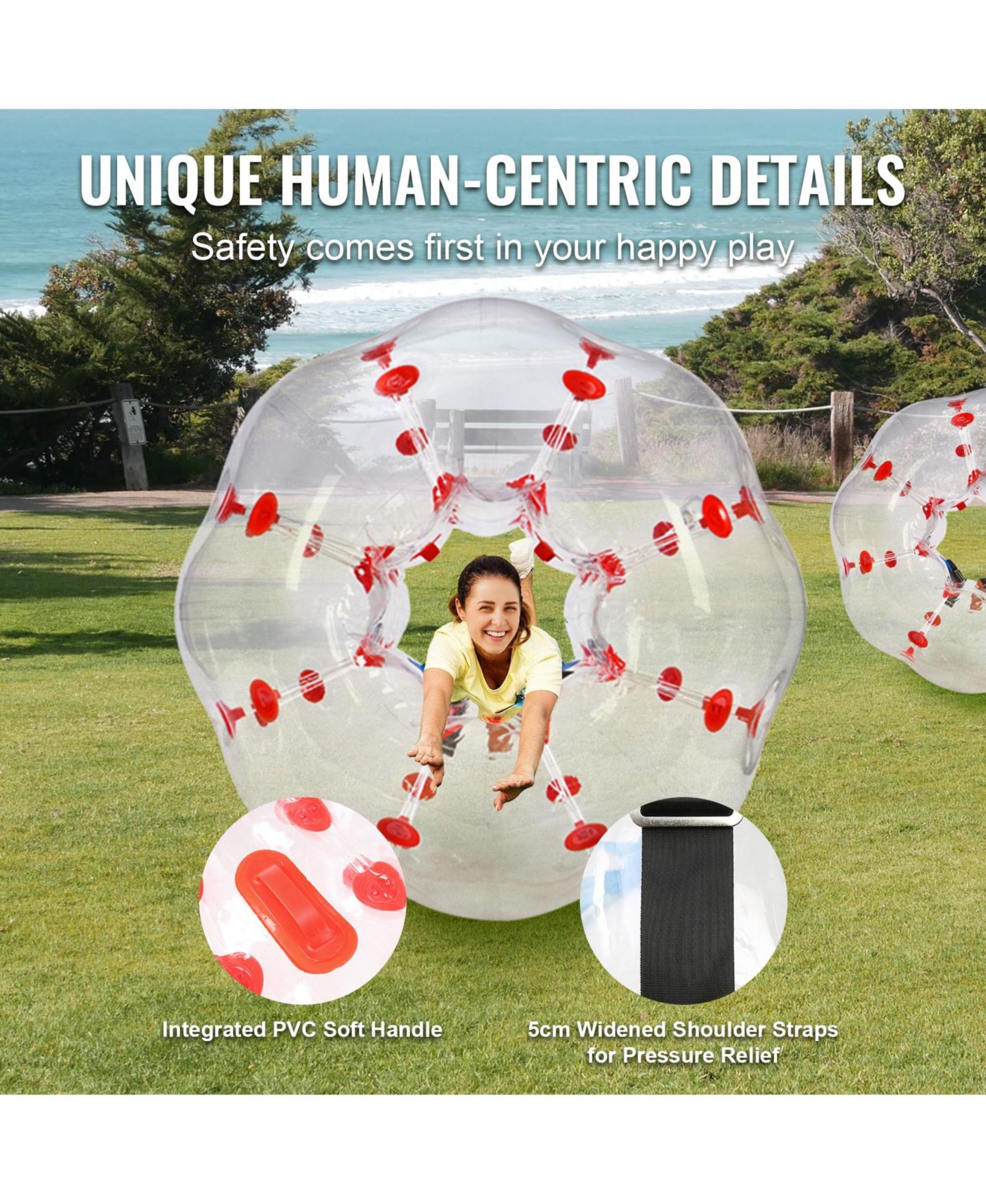 Детский мяч VEVOR Inflatable Bumper Ball 1-Pack PVC Sumo Zorb Ball for Teen — фото 4