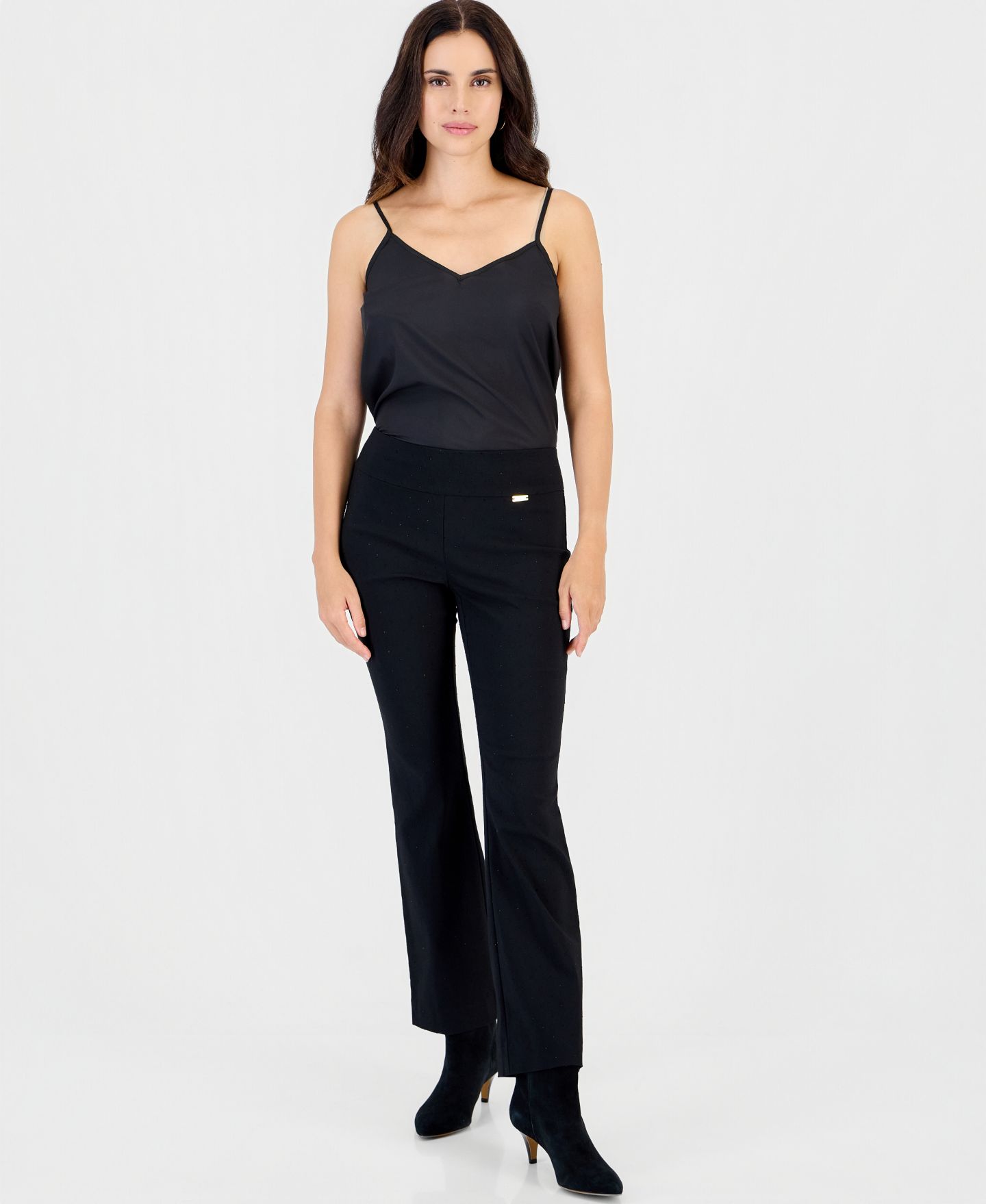 Женские брюки I.N.C. International Concepts Petite Pull-On Bootcut, цвет: Глубокий чёрный — фото 3