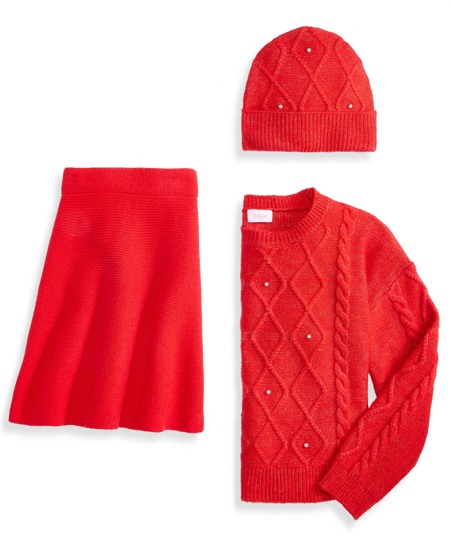 Girls' S-XL Flared Sweater Skirt