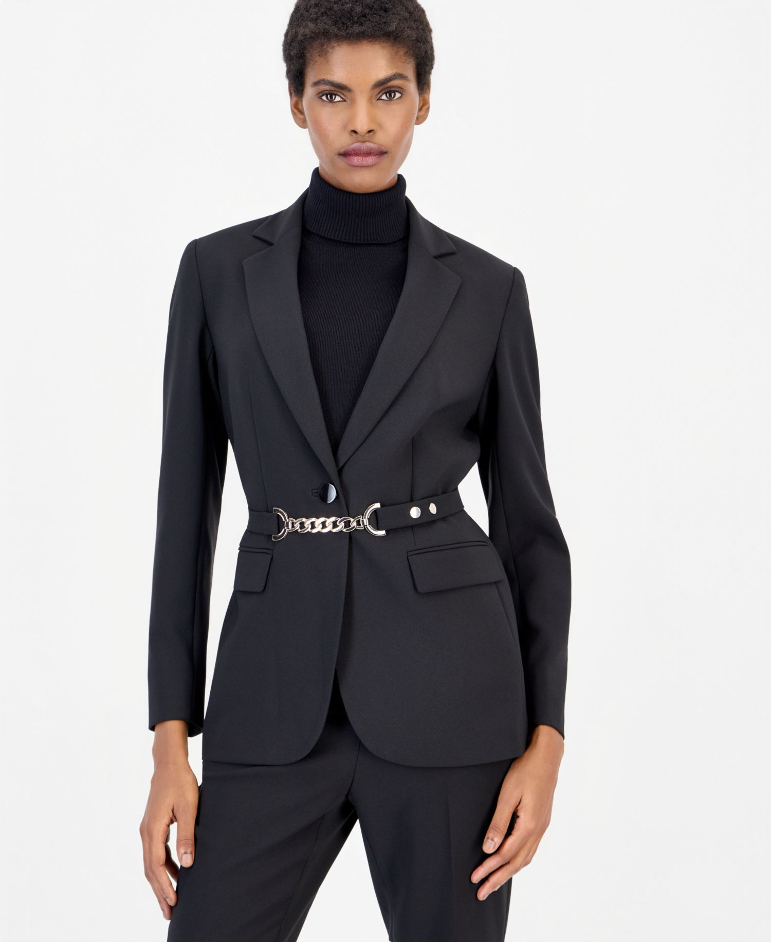 Belted Jacket & Straight-Leg Pants