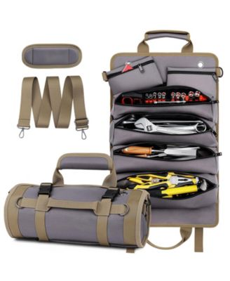 Tool Roll Bag Heavy Duty Organizer Detachable Pouches Mechanic Electrician Gift