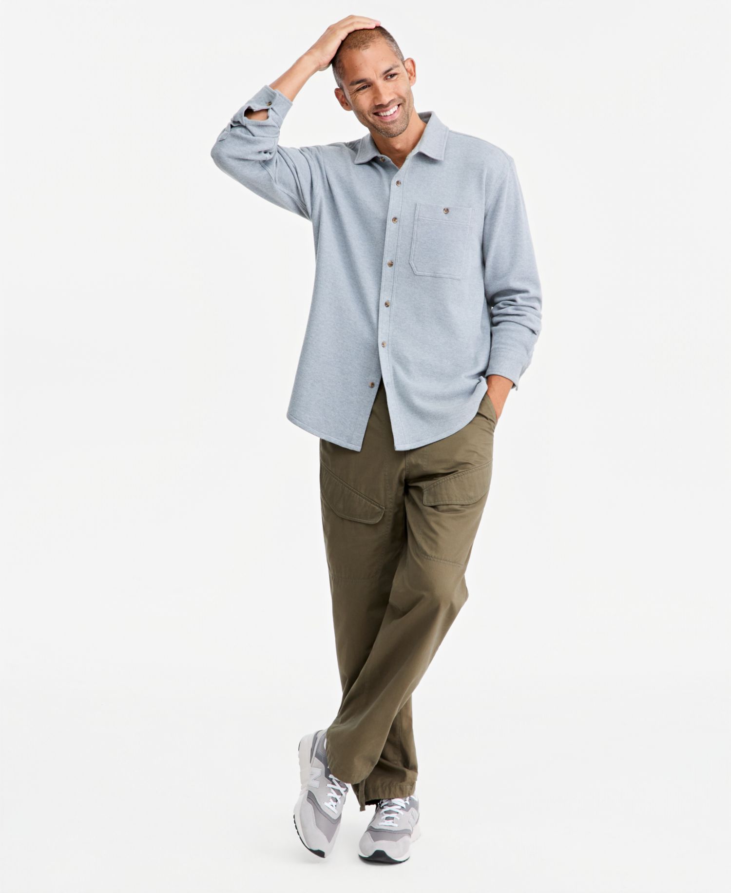 Men's Heather-Knit Long-Sleeve Shirt